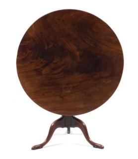 Appraisal: A George III Mahogany Tilt-Top Tea Table th century having