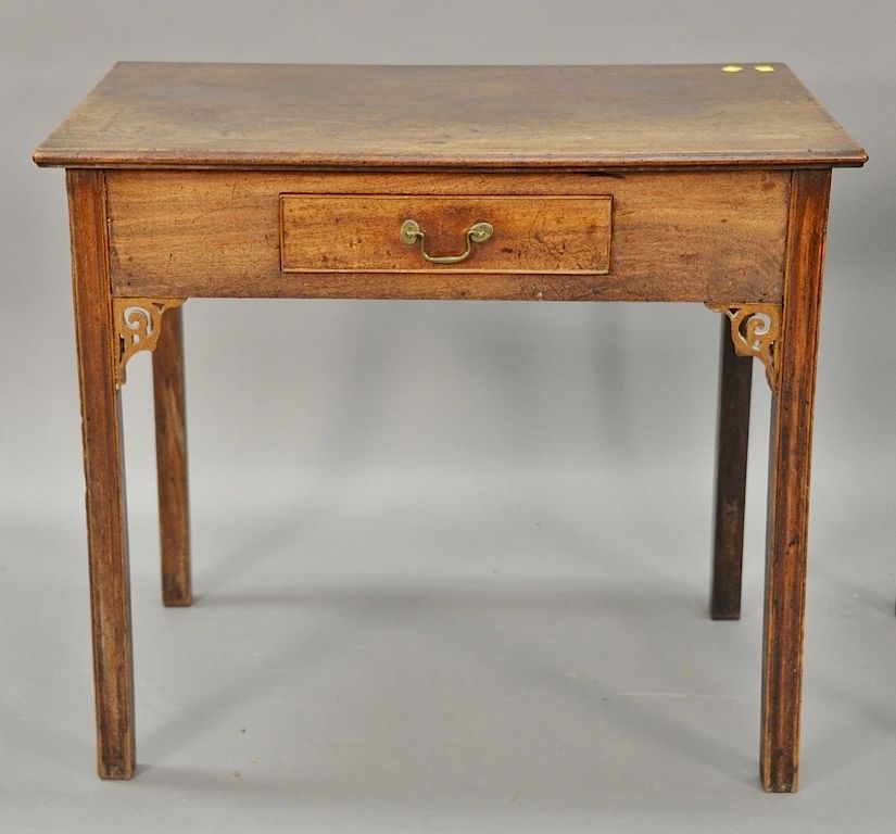 Appraisal: George II mahogany table with one drawer th century George