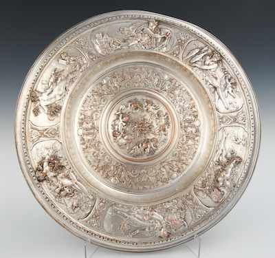 Appraisal: A Richly Decorated Elkington Silver Plated Platter Apprx - D