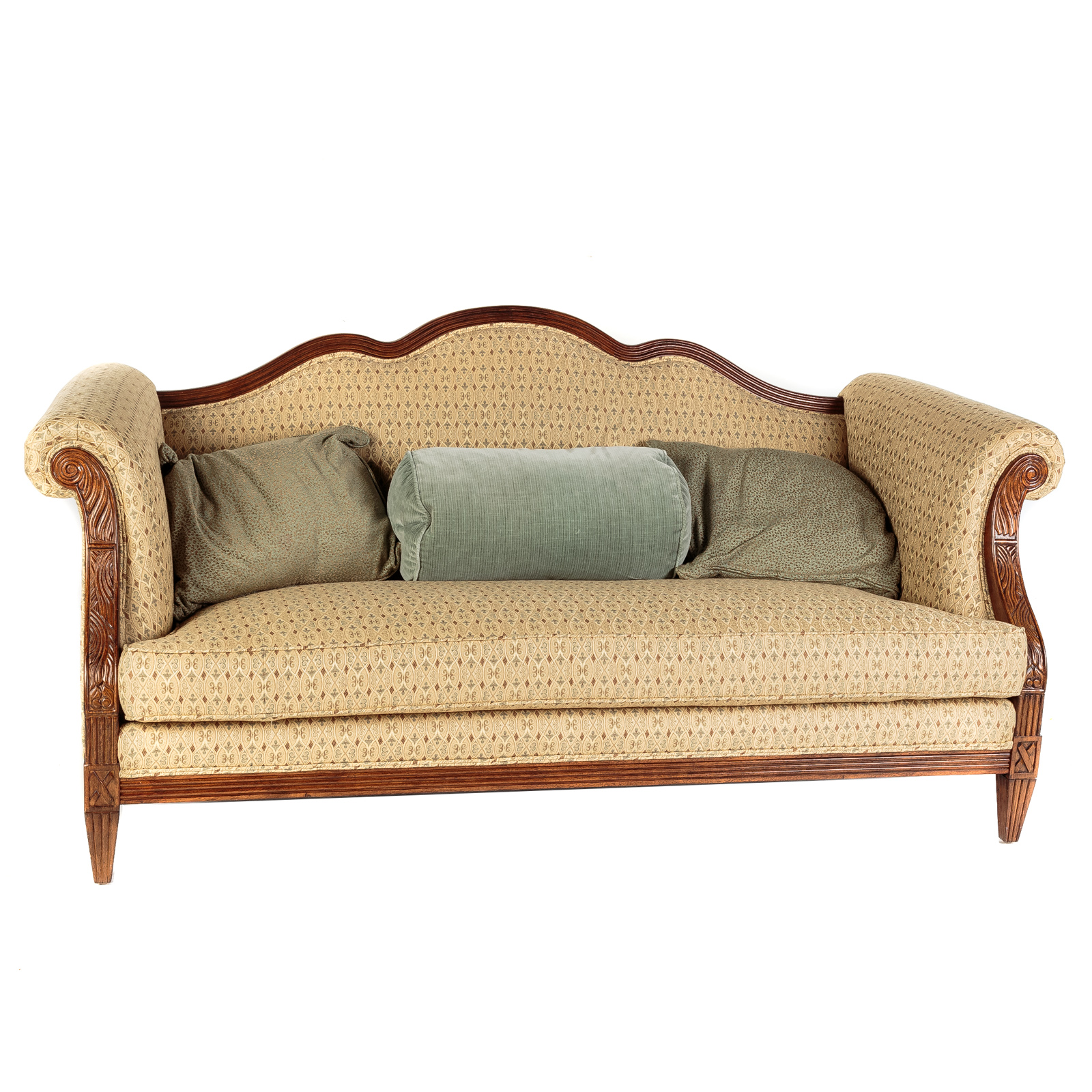 Appraisal: UPHOLSTERED SOFA BY DURALEE FINE FURNITURE Wood frame finished in