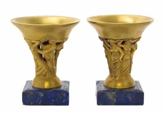 Appraisal: A Pair of Italian Gilt Silver Diminutive Compotes Renato Signorini