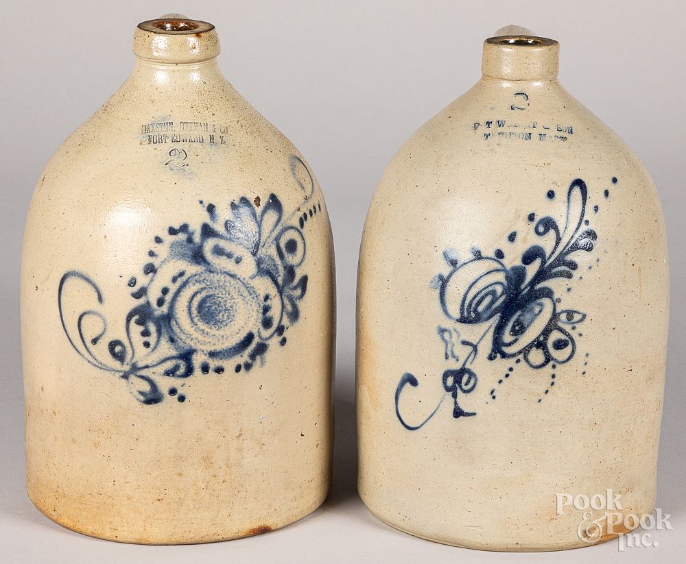 Appraisal: Two stoneware jugs th c Two stoneware jugs th c