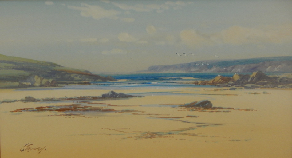 Appraisal: G Trevor thC Coastal scene watercolour signed cm x cm