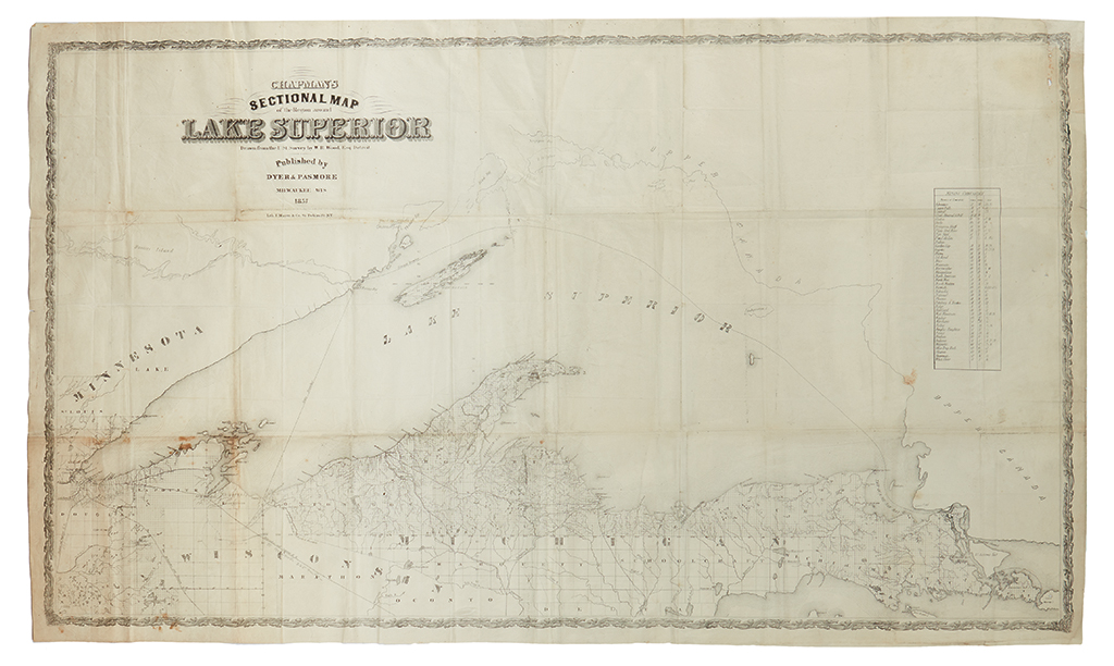 Appraisal: LAKE SUPERIOR Chapman Silas Sectional Map of the Region around