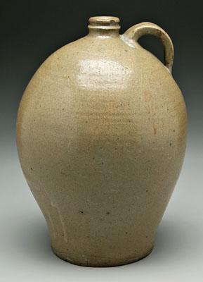 Appraisal: Edgefield District stoneware jug ovoid with shaped collar and strap