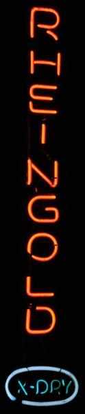 Appraisal: Rheingold Vertical Extra Neon Sign Description s Red black and