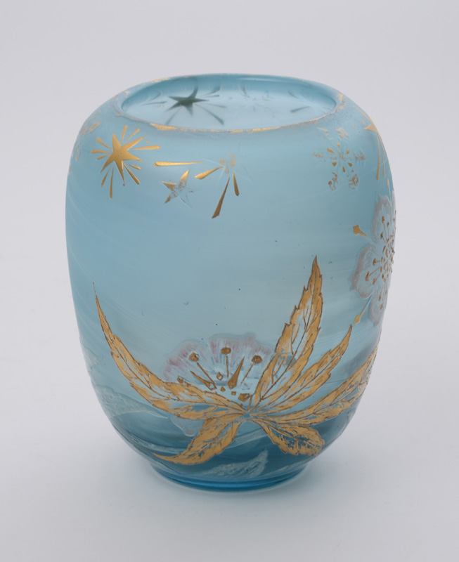 Appraisal: GALL GLASS VASE Etched 'Gall depos ' the ovoid sky