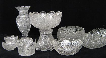 Appraisal: Cut glass group Including several bowls and a vase good