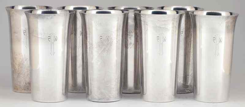 Appraisal: Set of Eight Sterling Silver Tumblers by Randahlpattern number each