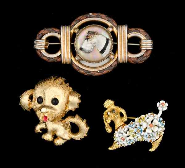 Appraisal: SAO Monet Unsigned Canine Brooch Collection A SAO brooch a