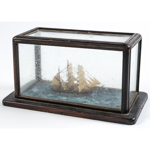 Appraisal: A wood and painted ship diorama th c in earlier