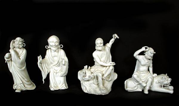 Appraisal: A set of eighteen Chinese porcelain Blanc de Chine figures