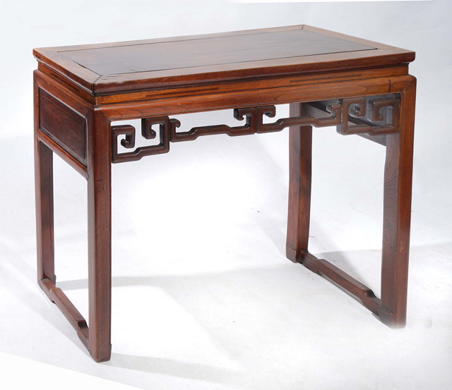 Appraisal: A CHINESE ELM AND HARDWOOD PAINTING TABLE having a rectangular