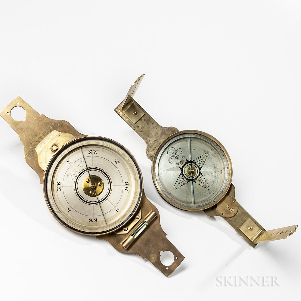 Appraisal: Two James Reed Surveyor's Compasses Two James Reed Surveyor's Compasses