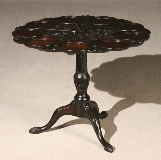 Appraisal: George III Style Mahogany Tip-Top Tripod Supper Table Late th