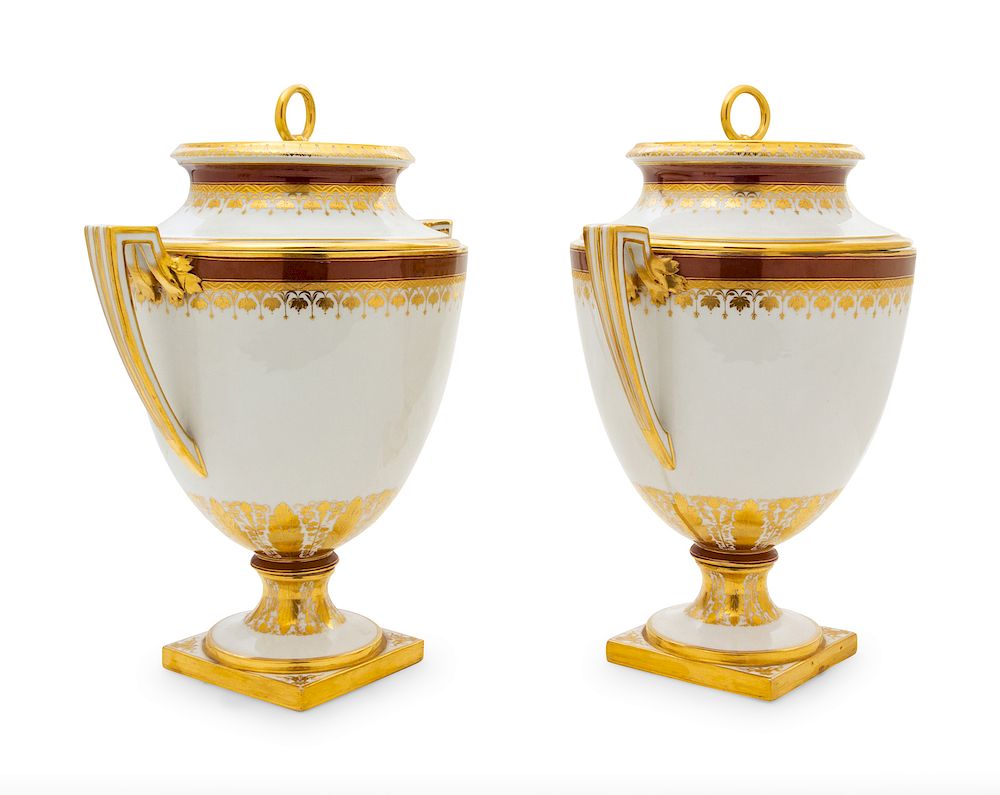 Appraisal: A Pair of Vienna Porcelain Fruit Coolers A Pair of