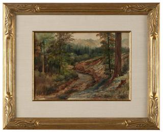 Appraisal: Percy Gray Stream through a mountain landscape signed and dated