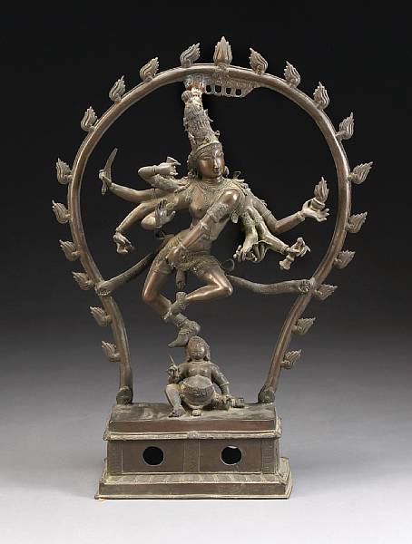 Appraisal: A South Indian cast bronze image of Shiva Nataraja Shiva