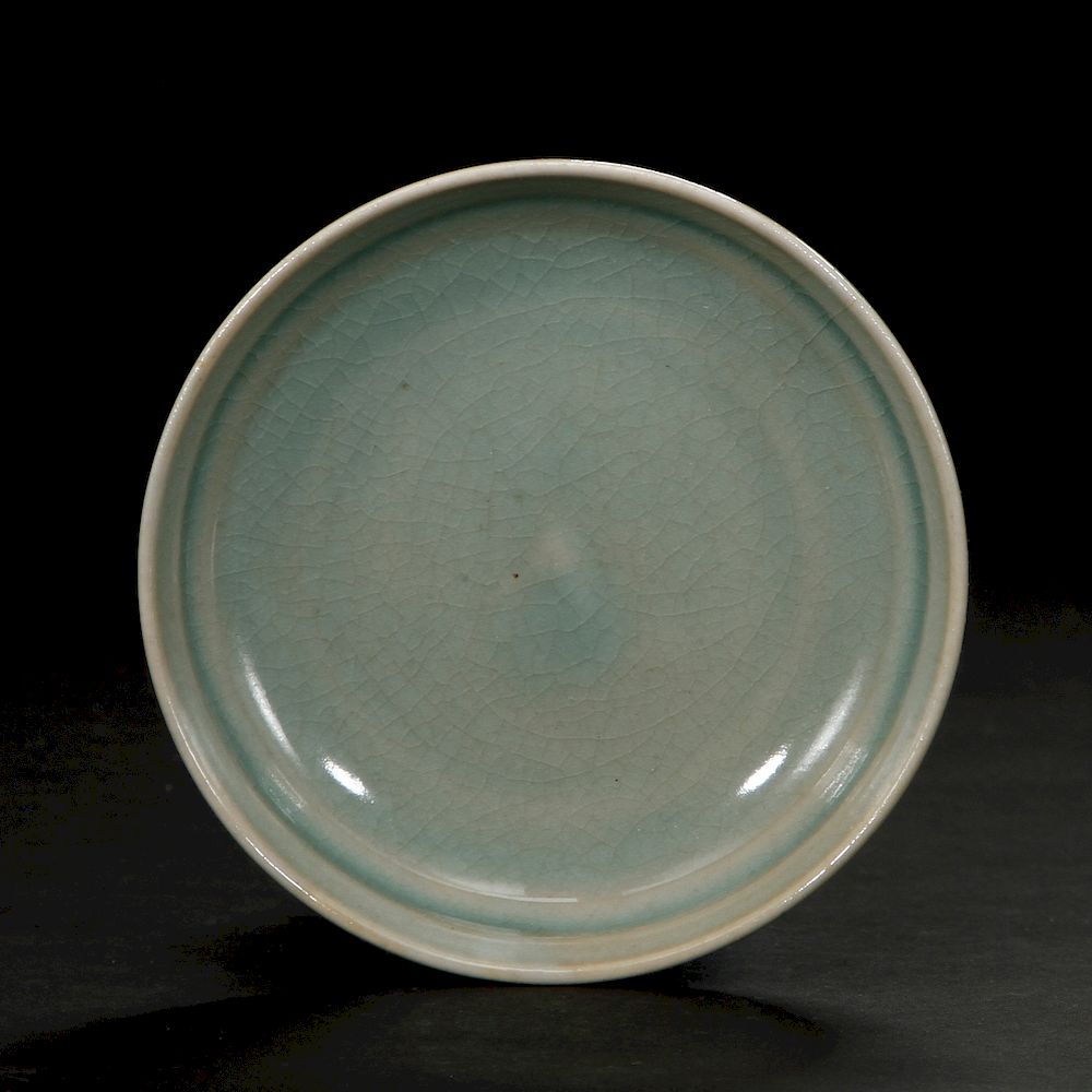 Appraisal: Chinese Celadon Glazed Dish With shallow round sides rising to