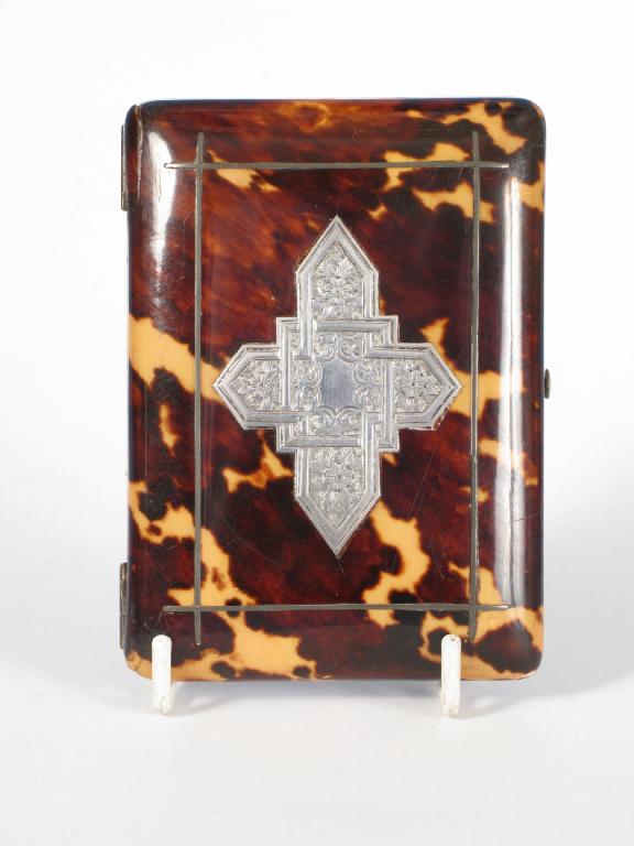 Appraisal: A th Century tortoiseshell and silver Card Case with rosette