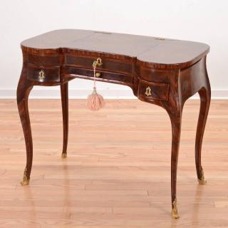 Appraisal: Louis XV style Kingwood marquetry vanity table th th c