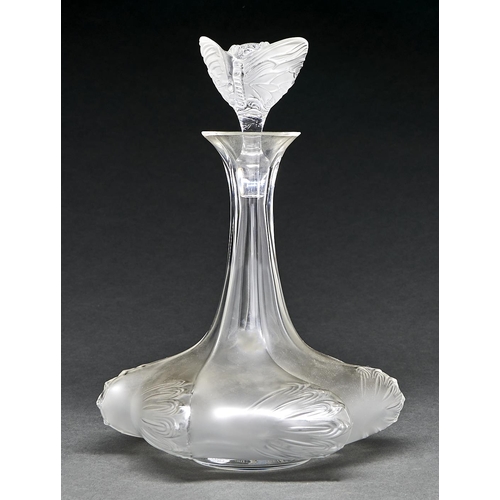 Appraisal: A Lalique clear and frosted glass decanter and stopper post