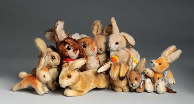 Appraisal: Lot of Stuffed Bunnies Description German Includes three vintage tan