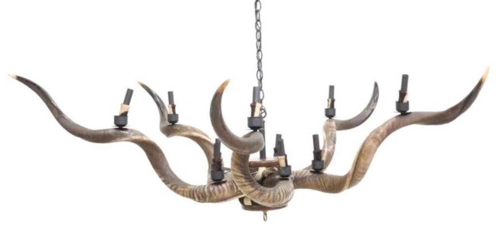 Appraisal: Custom ten-light chandelier Frank Long Company Bozeman Montana st c