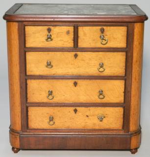 Appraisal: Miniature English Dresser Miniature English Dresser ca top with marble