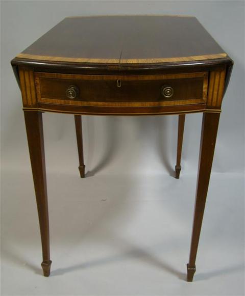 Appraisal: ENGLISH HEPPLEWHITE MAHOGANY INLAID PEMBROKE TABLE Early th century the