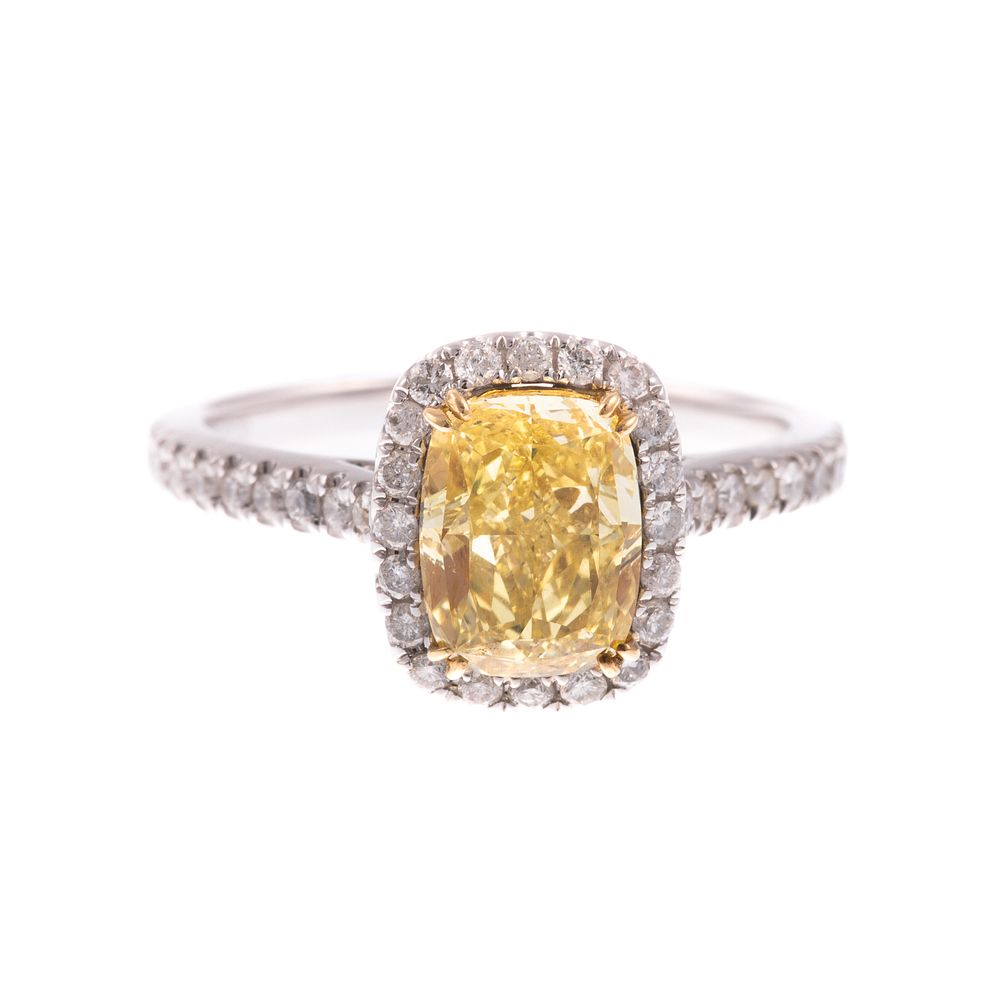 Appraisal: A ct Fancy Intense Yellow Diamond Ring K white gold