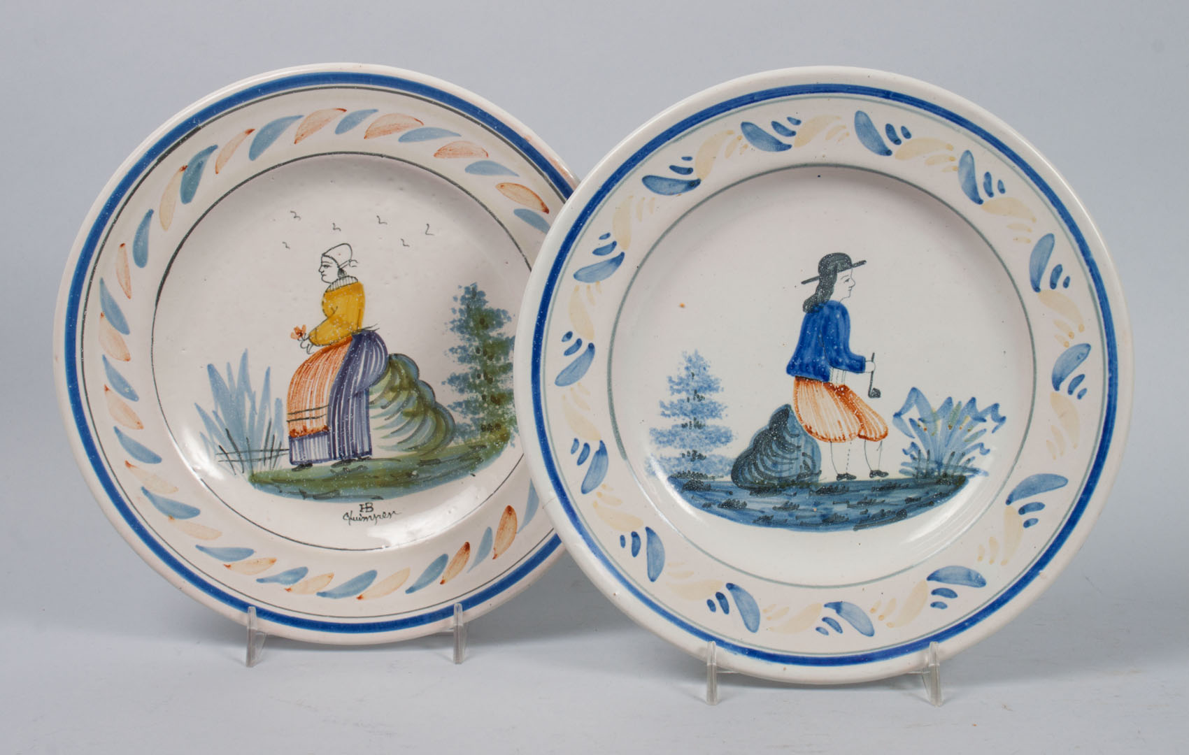 Appraisal: Two Quimper faience plates first quarter- th century both marked