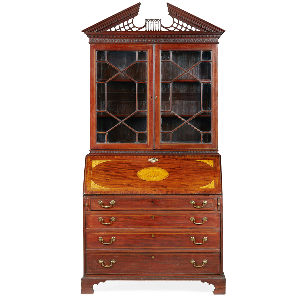 Appraisal: GEORGE III MAHOGANY BUREAU BOOKCASE LATE TH CENTURY AND LATER