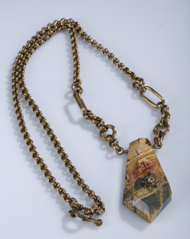 Appraisal: Stephen Dweck Cognac Quartz and Bronze Necklace Marked Stephen Dweck