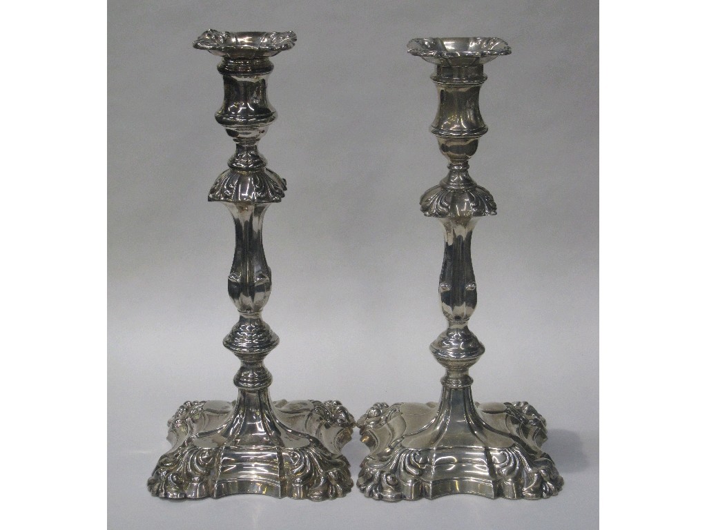 Appraisal: Rococo style silver candl