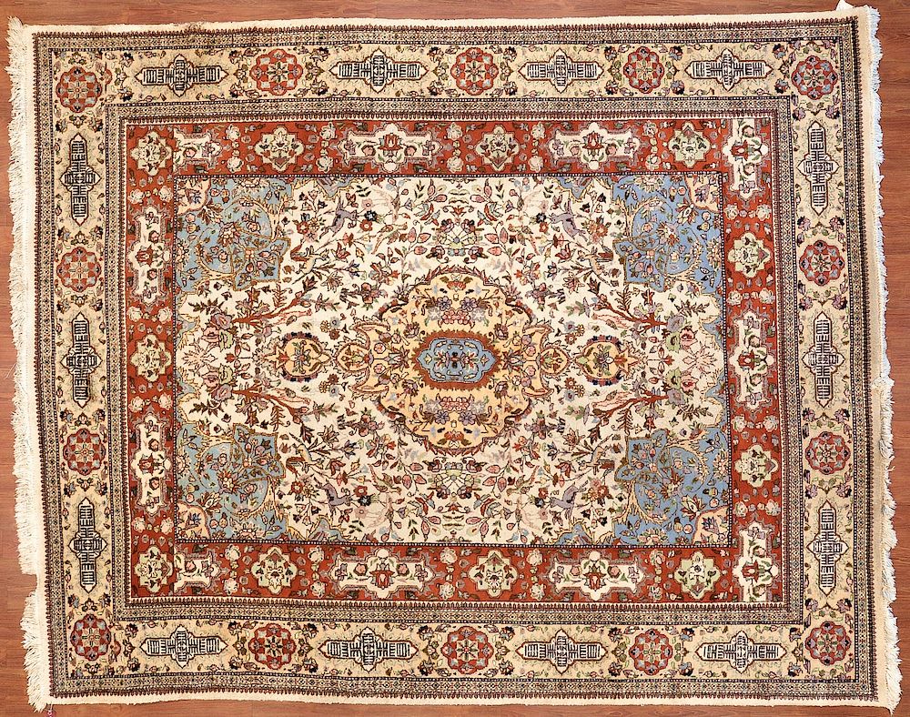 Appraisal: Tabot Tabaii Tabriz Rug Persia x circa 's Condition patches