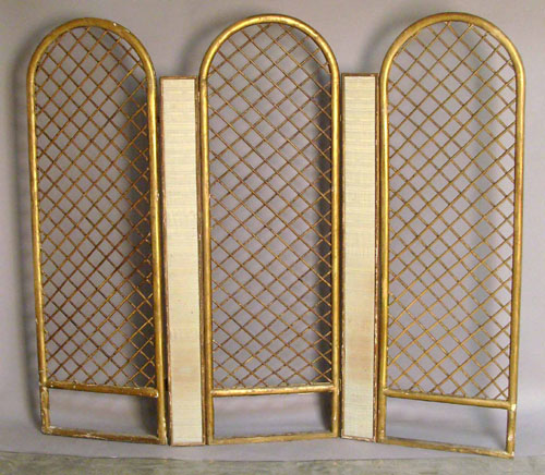 Appraisal: Giltwood three part folding screen h w