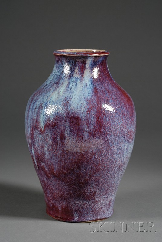 Appraisal: Flambe Vase China late th early th century purple glaze