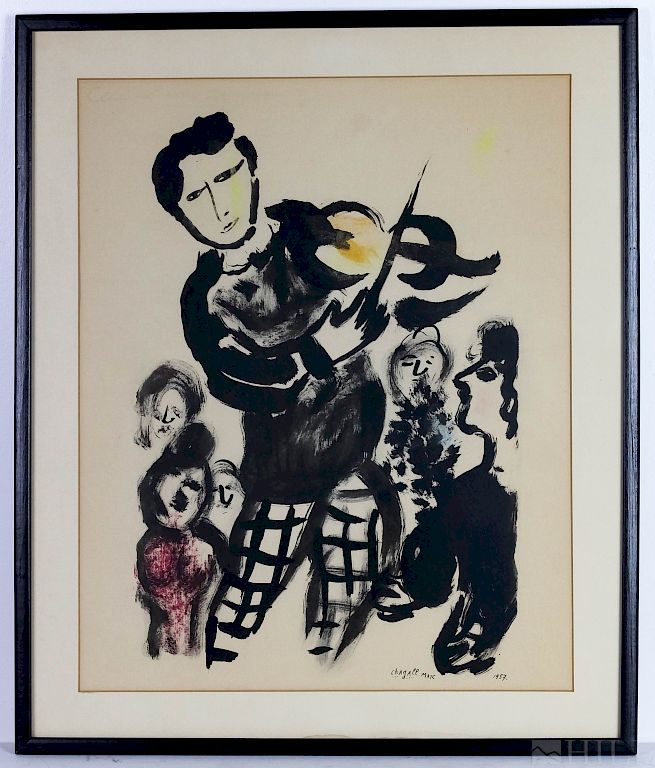 Appraisal: Marc Chagall Couleur Amour Le Violoneux Collotype Marc Chagall French