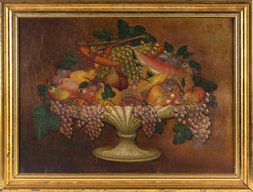 Appraisal: AMERICAN SCHOOL TH CENTURY STILL LIFE OF A COMPOTE OVERFLOWING