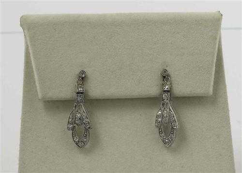 Appraisal: DIAMOND PENDANT EARRINGS ca Platinum Decorative stud earrings each with