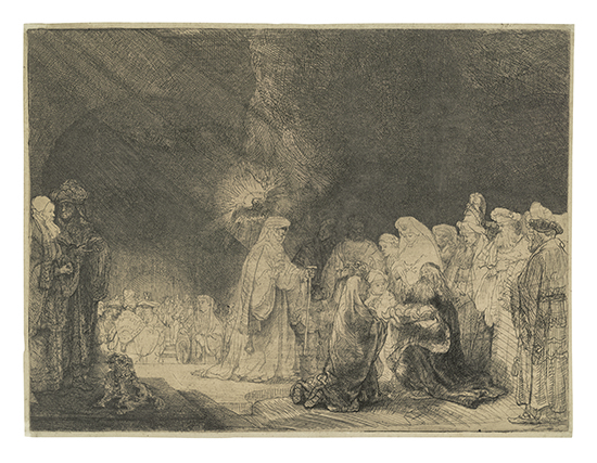 Appraisal: REMBRANDT VAN RIJN The Presentation in the Temple Oblong Print