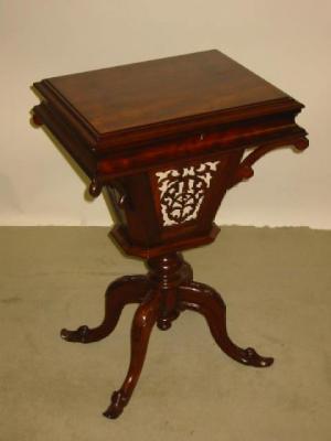 Appraisal: A VICTORIAN WALNUT WORK TABLE of oblong form the moulded