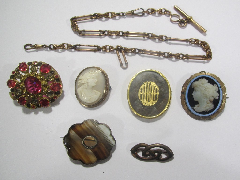 Appraisal: Lot of Victorian jewellery to include hair panel locket rolled