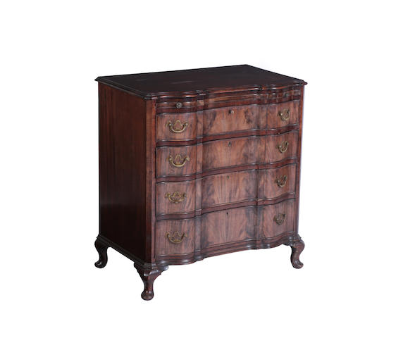 Appraisal: A mahogany Serpentine chest in the Dutch taste first half