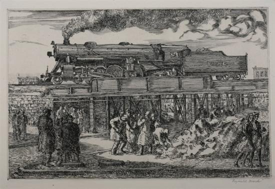 Appraisal: REGINALD MARSH American - JERSEY CITY LANDSCAPE signed in pencil