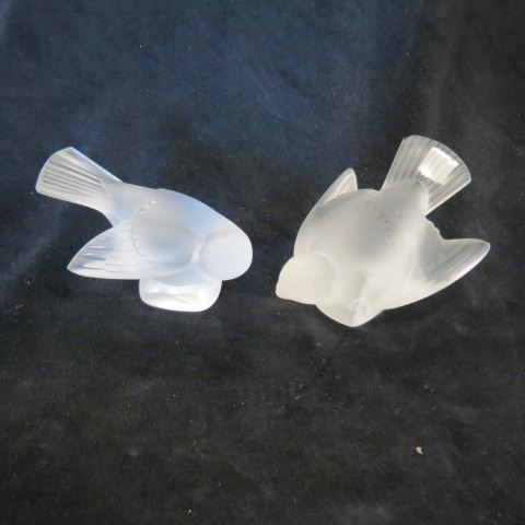 Appraisal: Lalique Crystal Figurines of Birds frosted to signed excellent