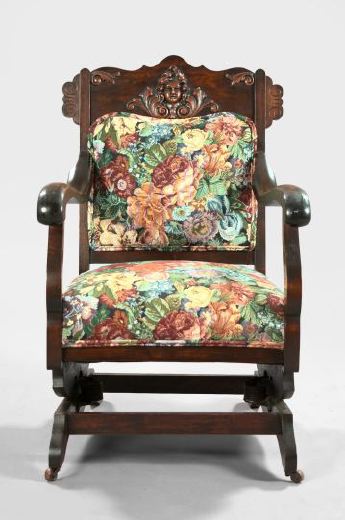 Appraisal: American Late Victorian Stained Mahogany Platform Armchair Rocker fourth quarter