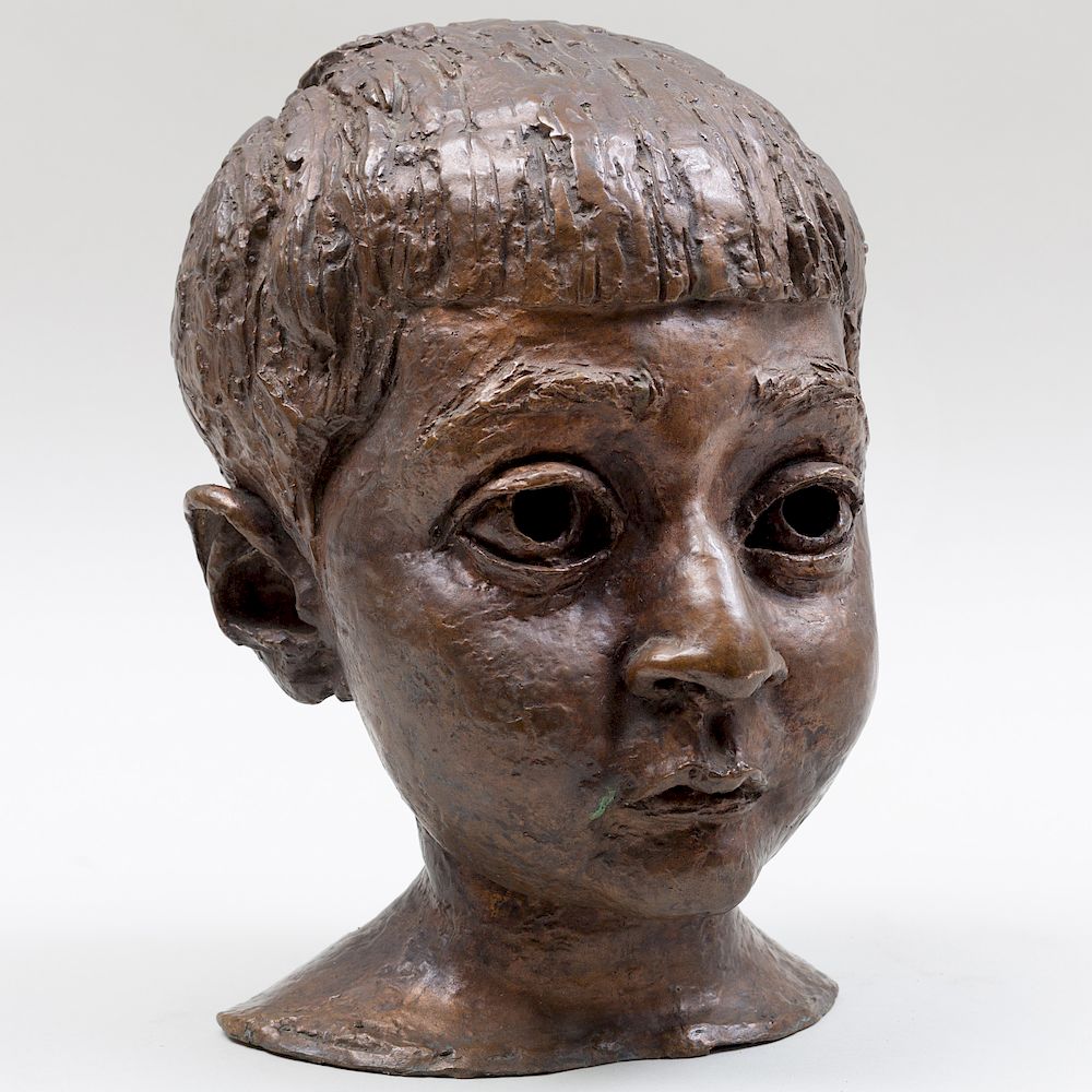 Appraisal: Jacob Epstein - Head of a Boy Bronze with patine