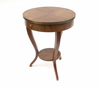 Appraisal: Beidermeier Two-tier circular table with metal band by Baker Dia